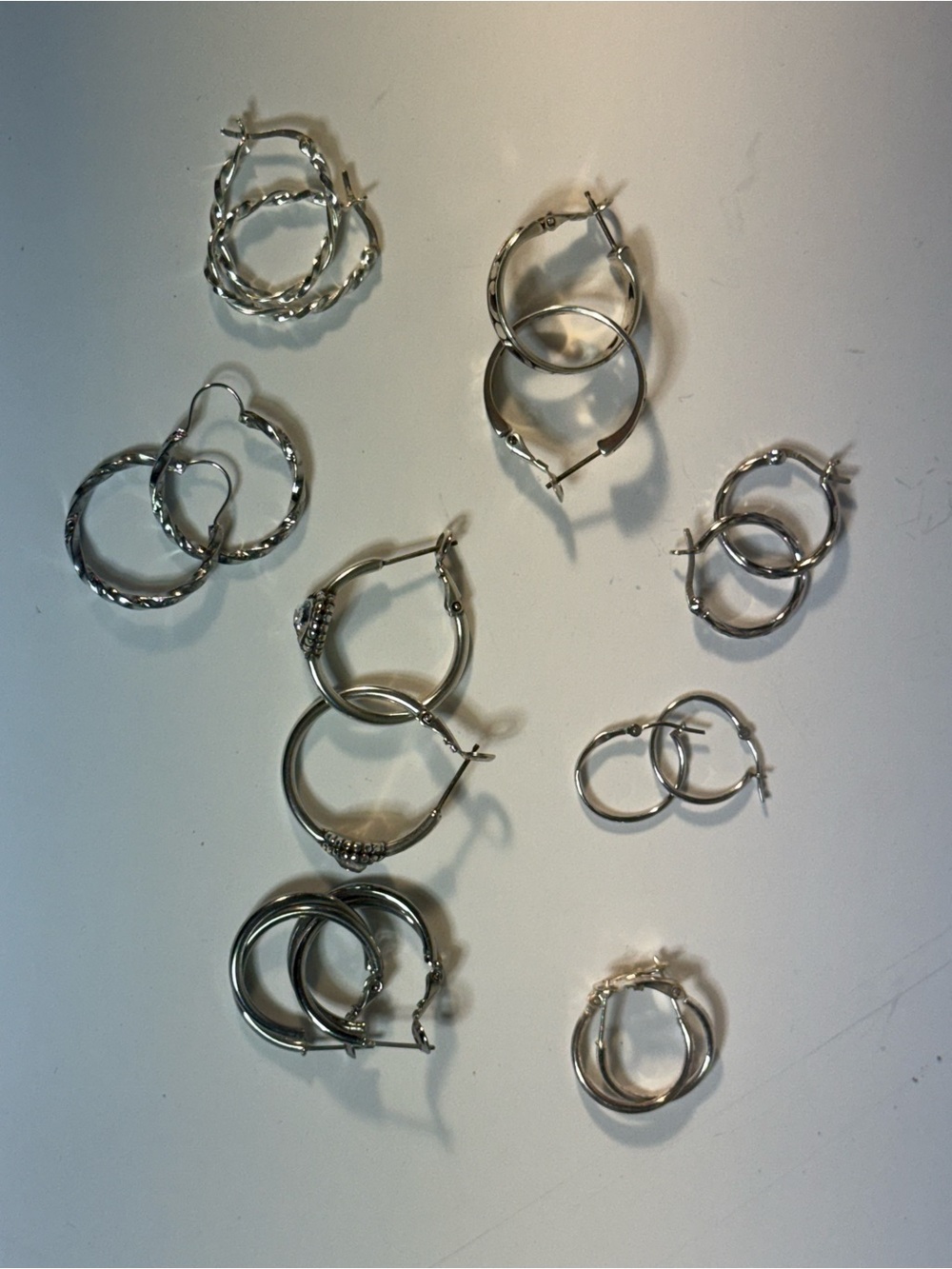 Multiples Silver Hoop Earring Set - Mixed Styles